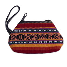 Load image into Gallery viewer, Multi-colored Alpaca Blend Coin Purse - Cusco Sunset | NOVICA