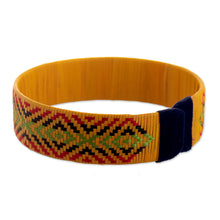 Load image into Gallery viewer, Zenu Multicolored Natural Fiber Cuff Bracelet from Colombia - Caribbean Sun | NOVICA