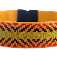 Load image into Gallery viewer, Zenu Multicolored Natural Fiber Cuff Bracelet from Colombia - Caribbean Sun | NOVICA