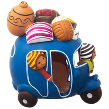 Load image into Gallery viewer, Handpainted Ceramic Andean Motorcycle Taxi Sculpture - Motorcycle Taxi in Blue | NOVICA