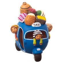 Load image into Gallery viewer, Handpainted Ceramic Andean Motorcycle Taxi Sculpture - Motorcycle Taxi in Blue | NOVICA