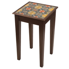 Load image into Gallery viewer, Cedar Accent Table With Geometric Painted Glass Top - Dominican Heritage | NOVICA