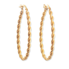 Load image into Gallery viewer, Classic Twist Artisan Crafted Gold Plated Hoop Earrings - Times Two | NOVICA