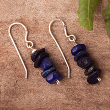 Load image into Gallery viewer, Peruvian Sterling Earrings with Lapis Lazuli - Naturally Blue | NOVICA