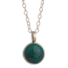 Load image into Gallery viewer, Andean Chrysocolla and Sterling Silver Pendant Necklace - Blue Green World | NOVICA