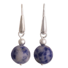 Load image into Gallery viewer, Sodalite and Sterling Silver Dangle Earrings from Peru - Gentle Globe | NOVICA