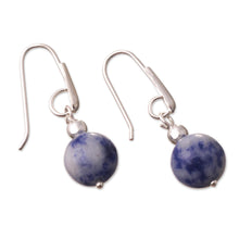 Load image into Gallery viewer, Sodalite and Sterling Silver Dangle Earrings from Peru - Gentle Globe | NOVICA