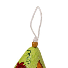 Load image into Gallery viewer, Spring Green Hand Painted Dried Gourd Birdhouse from Peru - Spring Green Condo | NOVICA