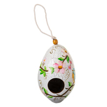 Load image into Gallery viewer, Hand Painted Bluebird Motif Dried Gourd Birdhouse from Peru - Bluebird Haven | NOVICA