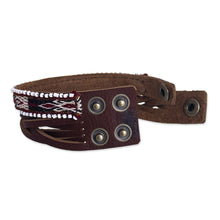 Load image into Gallery viewer, Andean Braided Leather and Wool Bracelet - Andean Roads | NOVICA