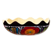 Load image into Gallery viewer, Hand-Painted and Carved Dried Gourd Catchall from Peru - Sweet Spring Scent | NOVICA