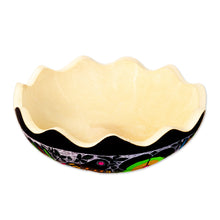 Load image into Gallery viewer, Hand-Painted and Carved Dried Gourd Catchall from Peru - Sweet Spring Scent | NOVICA