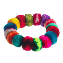 Load image into Gallery viewer, Multicolor Pompom Scrunchies from Peru (Pair) - Dancing at the Andean Festival | NOVICA