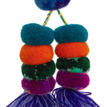 Load image into Gallery viewer, Multicolor Pompom Keychain from Peru - Colorful Tails | NOVICA