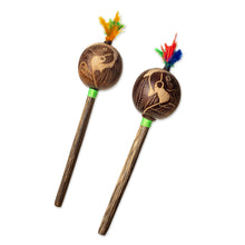 Load image into Gallery viewer, Amazonian Gourd Maracas from Peru (Pair) - Macaw Party | NOVICA