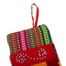 Load image into Gallery viewer, Peruvian Handcrafted Christmas Stocking with Andean Details - Christmas with Flowers | NOVICA