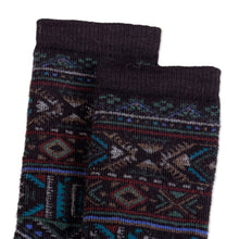 Load image into Gallery viewer, Unisex Multicolor Geometric Alpaca Blend Socks from Peru - Geometric Andes | NOVICA