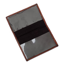 Load image into Gallery viewer, Handcrafted Llama Leather Passport Cover in Dark Brown - Thoughtful Llama | NOVICA