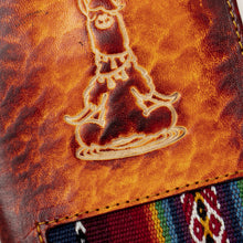 Load image into Gallery viewer, Handcrafted Llama Leather Passport Cover in Dark Brown - Thoughtful Llama | NOVICA