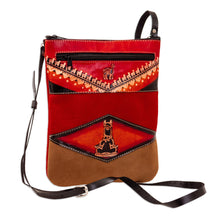 Load image into Gallery viewer, Red Llama Suede Sling with Adjustable Leather Strap - Little Red Llama | NOVICA
