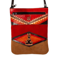 Load image into Gallery viewer, Red Llama Suede Sling with Adjustable Leather Strap - Little Red Llama | NOVICA
