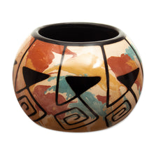 Load image into Gallery viewer, Handmade Ceramic Decorative Vase with Andean Motifs - Northern Flora | NOVICA