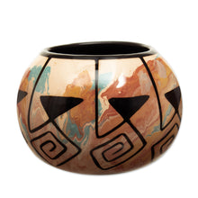 Load image into Gallery viewer, Handmade Ceramic Decorative Vase with Andean Motifs - Northern Flora | NOVICA