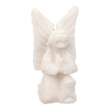Load image into Gallery viewer, Alabaster Hand-Carved Angel Magnet Crafted in Peru - Humanga Guardian | NOVICA