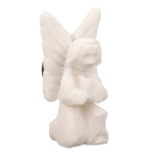 Load image into Gallery viewer, Alabaster Hand-Carved Angel Magnet Crafted in Peru - Humanga Guardian | NOVICA