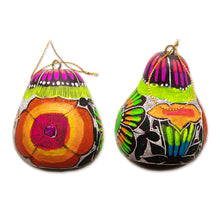 Load image into Gallery viewer, Colorful Gourd Ornaments with Bright Flowers Motifs - Colorful Beauties | NOVICA