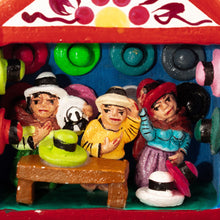 Load image into Gallery viewer, Hand-Painted Hat Store 5 Inch Wood and Ceramic Mini Retablo - Hat Store | NOVICA