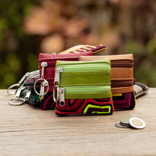 Load image into Gallery viewer, Assorted Mola Embroidered Leather Coin Purse from Colombia - Tropical Treasure | NOVICA