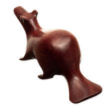 Load image into Gallery viewer, Otter Mini Figurine Hand-Carved in Palo Sangre Wood - Playful Otter | NOVICA