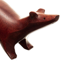 Load image into Gallery viewer, Otter Mini Figurine Hand-Carved in Palo Sangre Wood - Playful Otter | NOVICA