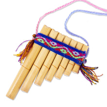 Load image into Gallery viewer, Traditional Bamboo Antara Panpipe with Andean Stripe Case - Melodies of the Empire | NOVICA