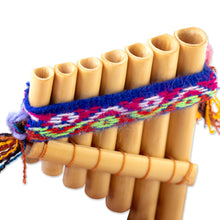 Load image into Gallery viewer, Traditional Bamboo Antara Panpipe with Andean Stripe Case - Melodies of the Empire | NOVICA