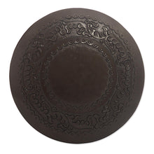 Load image into Gallery viewer, Fair Trade Cedar Wood Leather Brown Stool - Colonial Guard | NOVICA