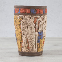 Load image into Gallery viewer, Hand Crafted Archaeology Museum Replica Ceramic Vase - Maya King of Tikal | NOVICA