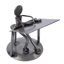 Load image into Gallery viewer, Recycled Metal and Auto Parts Drafting Table Sculpture - Rustic Architect | NOVICA