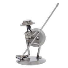 Load image into Gallery viewer, Unique Recycled Metal and Aut Parts Sculpture Mexico - Quixote in Love | NOVICA