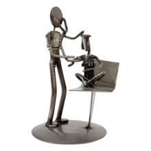 Load image into Gallery viewer, Handcrafted Recycled Metal Mexico Rustic Doctor Sculpture - Pediatrician's Appointment | NOVICA