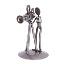 Load image into Gallery viewer, Recycled Metal Auto Parts Sculpture Eco Friendly Mexico - Rustic Camera Man | NOVICA