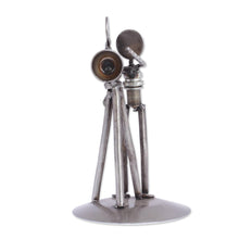 Load image into Gallery viewer, Recycled Metal Auto Parts Sculpture Eco Friendly Mexico - Rustic Camera Man | NOVICA