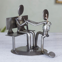 Load image into Gallery viewer, Recycled Metal Rustic Wedding Engagement Sculpture - Will You Marry Me? | NOVICA