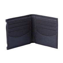 Load image into Gallery viewer, Men's Black Leather Wallet with Removable Card Case - Nocturnal Trail Blazer | NOVICA