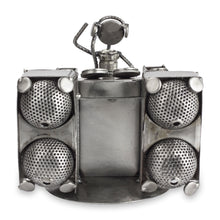 Load image into Gallery viewer, Dance and Music Metal Recycled Auto Parts Sculpture - Rustic DJ | NOVICA