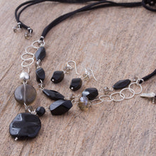 Load image into Gallery viewer, Women's Silver Onyx and Agate Jewelry Set - Guanajuato Night | NOVICA