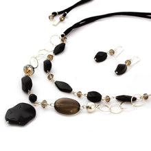 Load image into Gallery viewer, Women's Silver Onyx and Agate Jewelry Set - Guanajuato Night | NOVICA
