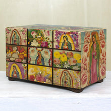 Load image into Gallery viewer, Catholic Wood Decorative Box - A Bouquet for My Guadalupe | NOVICA