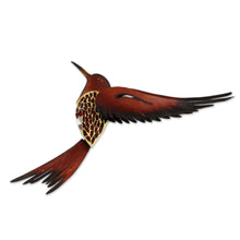 Load image into Gallery viewer, Unique Steel Bird Wall Art - Ruby Breasted Hummingbird | NOVICA